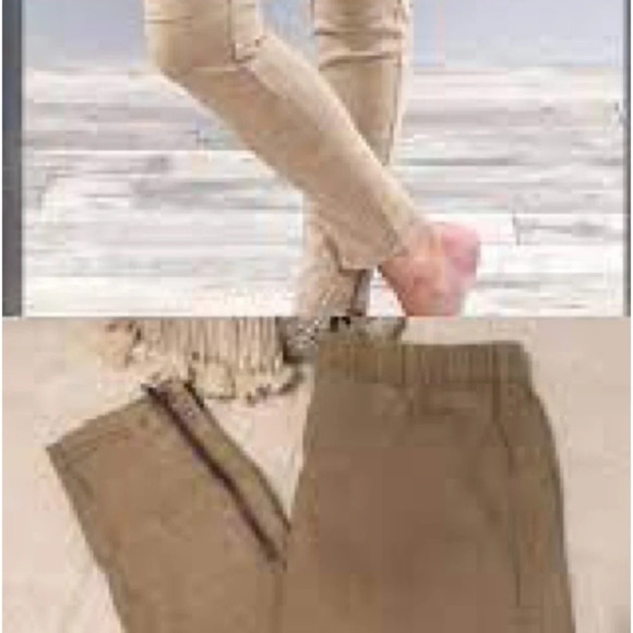 Manière De Voir Ribbed Vegan Suede Moto Leggings Pants Light Beige Y2K sz 8 NWT - Picture 3 of 5